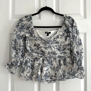 Express Babydoll Blouse 1/2 Sleeve Size S